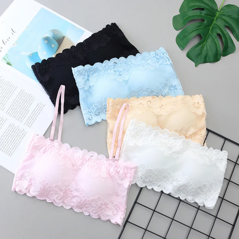 Lace Women's Sexy Bra Strapless Straps Elastic Cloth Corset Chest Pad Underwear Lingerie 1 piece