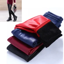 Леггинсы для маленьких девочек; зимние детские леггинсы из плотного бархата; узкие брюки; Детские теплые брюки; леггинсы из искусственной кожи; узкие брюки