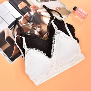 

Women Fashion bra Women Lace Push Up Bra Sexy thin cup Lingerie Triangle Harvest Bustier Hem Corset Strap Underwear Female