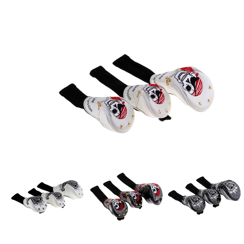 

3pcs Waterproof Golf Headcovers PU Leather 1,3,5 Driver and Fairway Head Covers fits 460cc Drivers Golfer Accessories Equipment