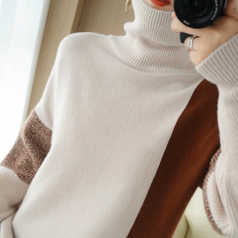 2020 New Cashmere Sweater Women's High-Neck Color