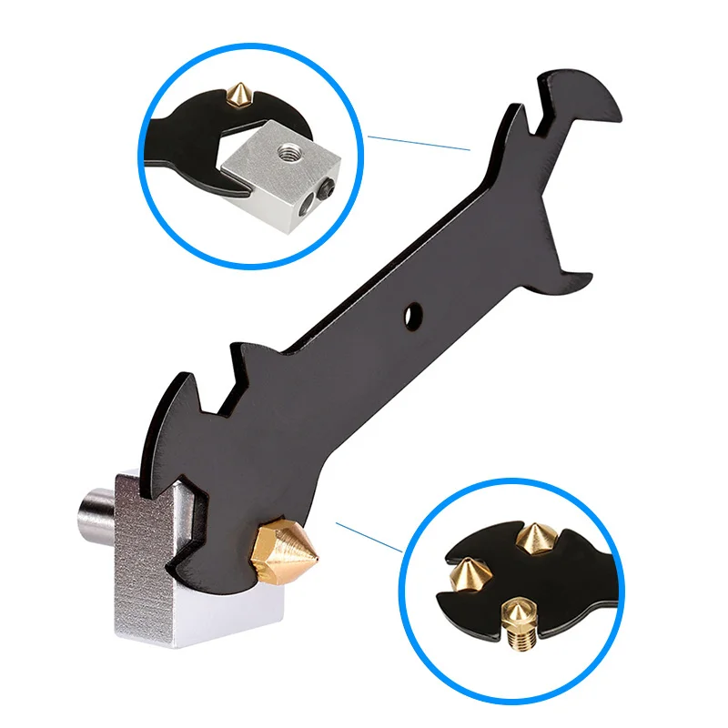 

Стальной плоский гаечный ключ 5 в 1, 1/2 шт., многофункциональный установочный инструмент, совместимый с насадками экструдера V6 MK8 MK10