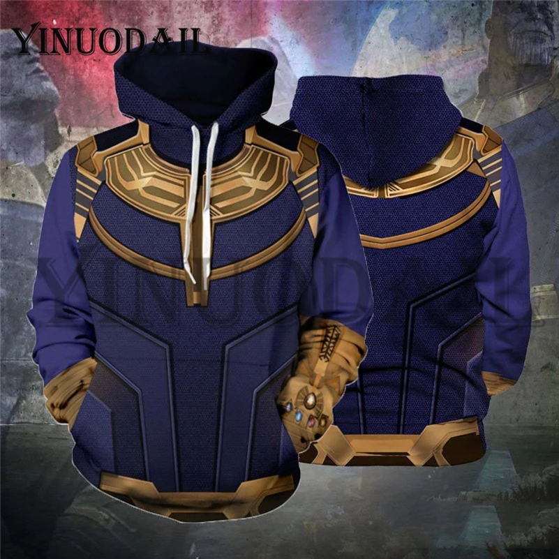 

Womens and Mens Thanos Hoody Sweatshirt Unisex Hip Hop Cosplay Tops 3D Printed Hoodies Halloween's Day Gifts