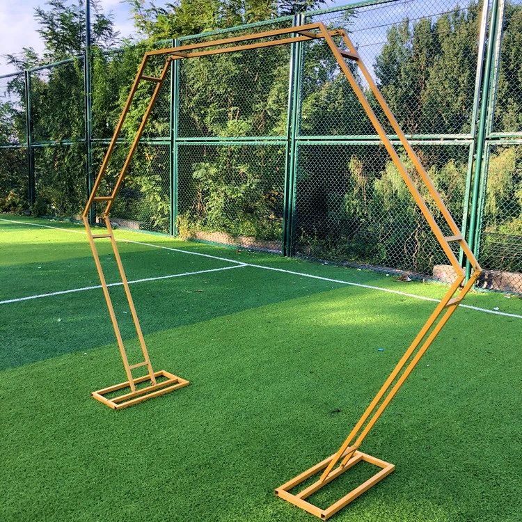 JAROWN Wedding props double pole hexagonal  wrought iron arch flower stand wedding background frame decor shelf home birthday party supplies (10)