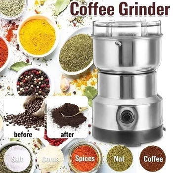 

Multi-Functional Coffee Grinder Stainless Electric Herbs/Spices/Nuts/Grains/Coffee Bean Grinding,Uk Plug