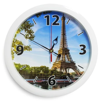 

Wall clock "Eiffel Tower", white rim, 28x28 cm