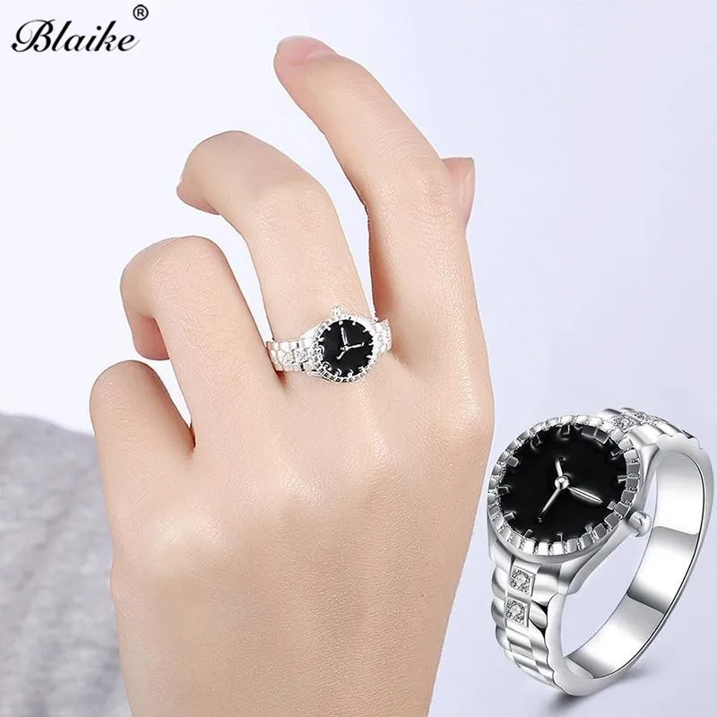 Blaike 925 пробы заполненные серебром циркониевые кольца для мужчин и женщин