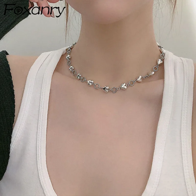 Dana Carrie Woman jewelry S925 sterling silver neck jewelry simple neck strap short necklace personality necklace clavicle chain