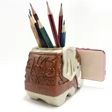 

Adorable Useful Elephant Shaped Mobile Phone Holder Stable Pencil Holder Large Capacity for Home