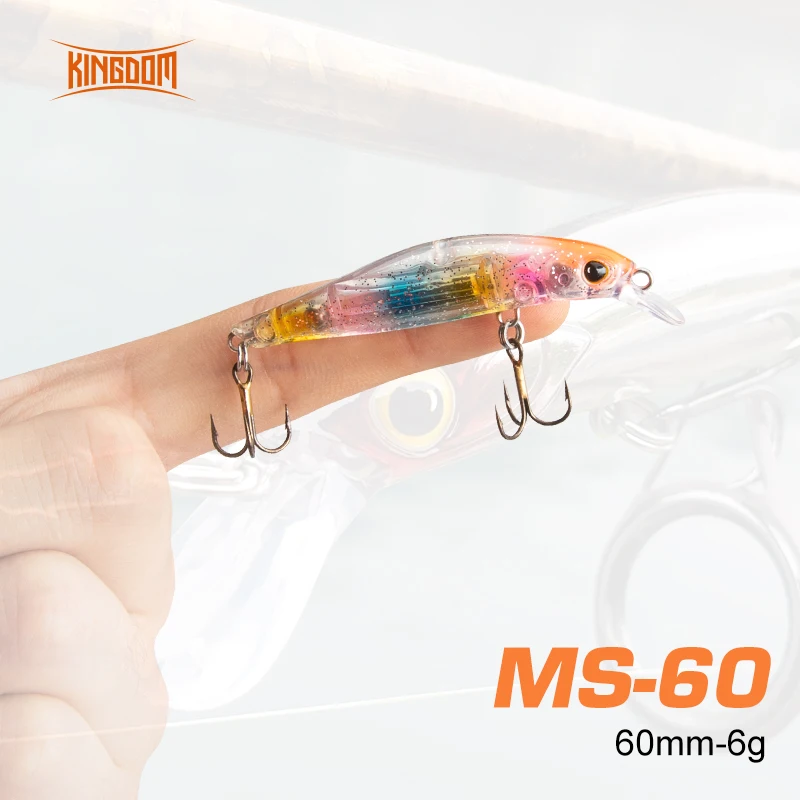 

Приманка для рыбалки Kingdom Ms-60, тонущий гольян 60 мм, 6 г, воблеры для щуки, искусственная жесткая приманка, шумовые рыболовные снасти