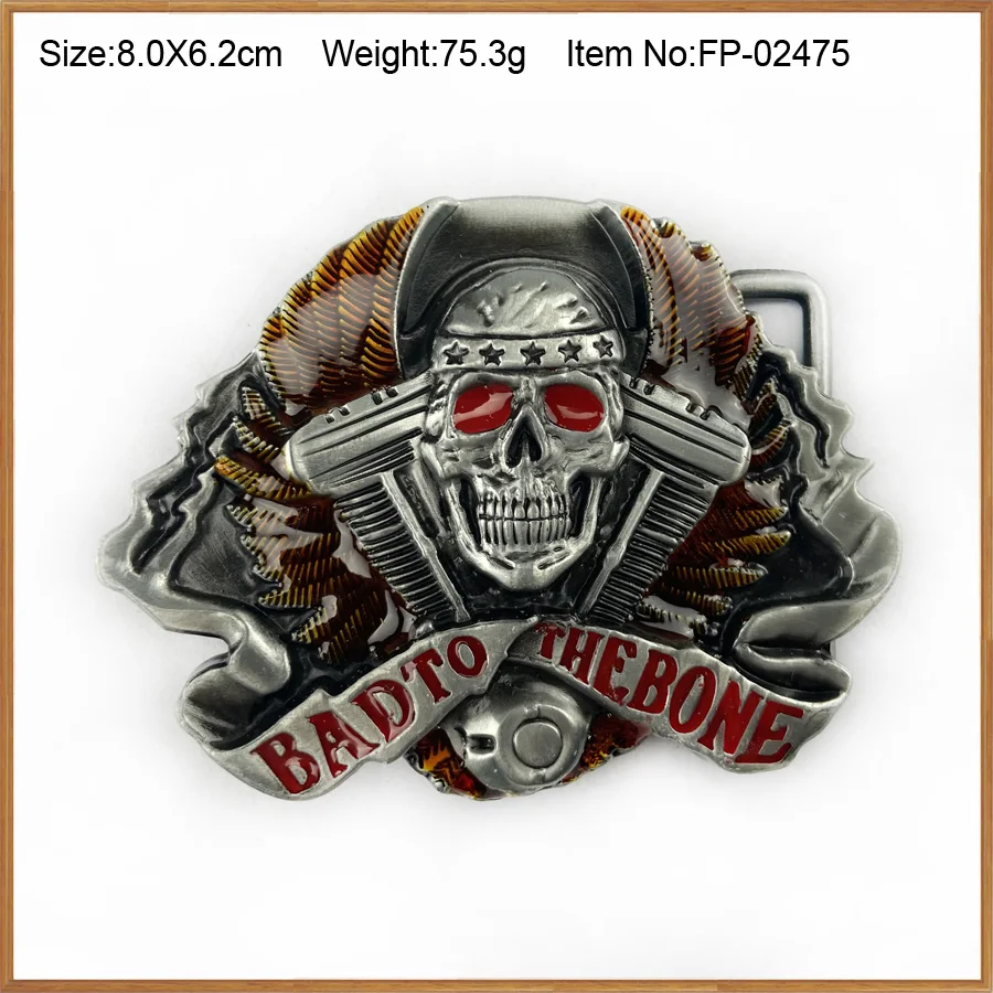 BuckleClub bad to the bone skull ковбойский ремень для джинсов в западном стиле Пряжка FP 02475