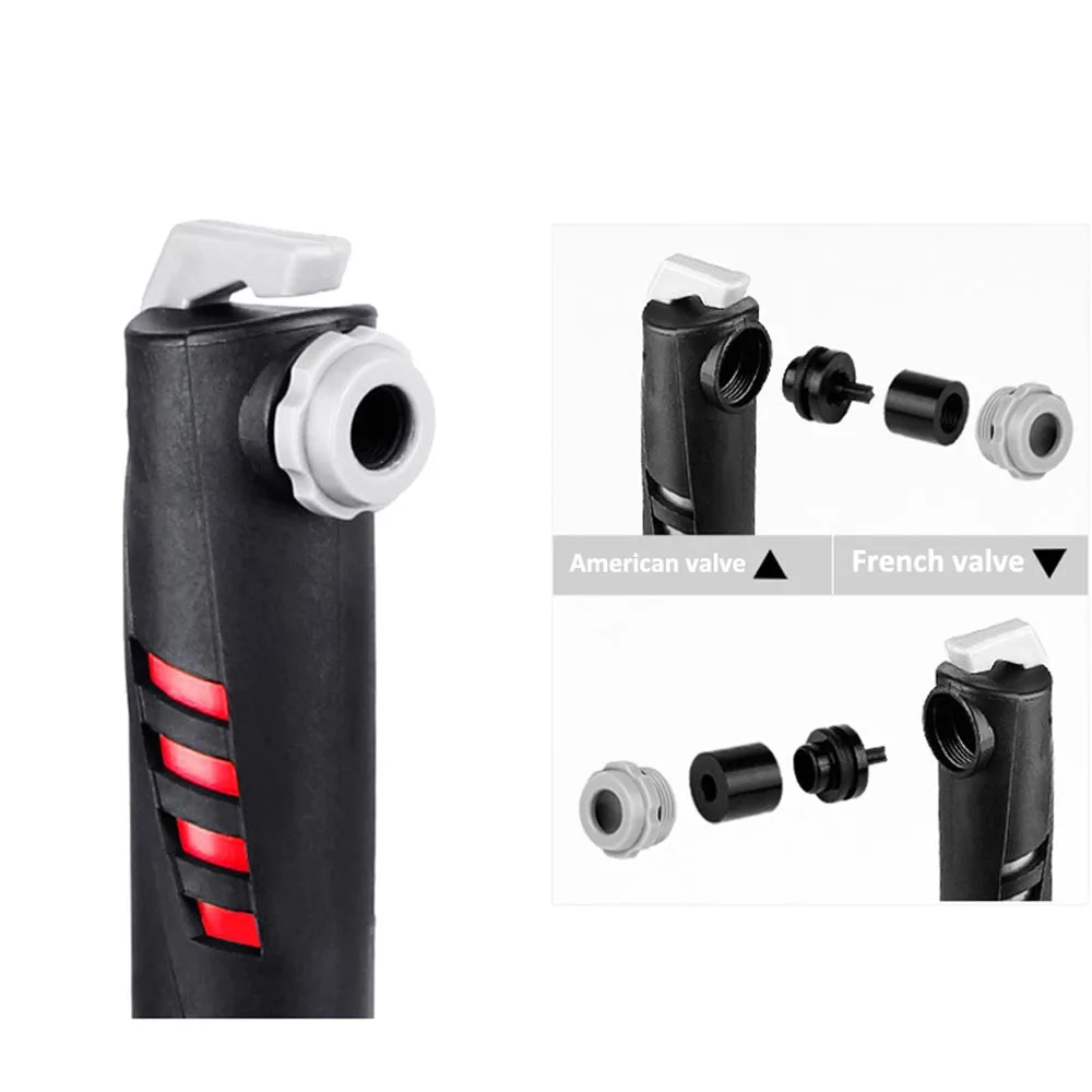 Bicycle Pump Aluminum Alloy Mountain Road Bike Pump Portable Hose Gauge Bike Tire Valve Air Inflator Cycling Accessories BC02 (4)