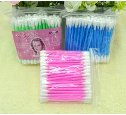 500 Pcs/10 Packages New Disposable Cotton Swab Applicator Q-tip Swabs Plastic Handle Sturdy
