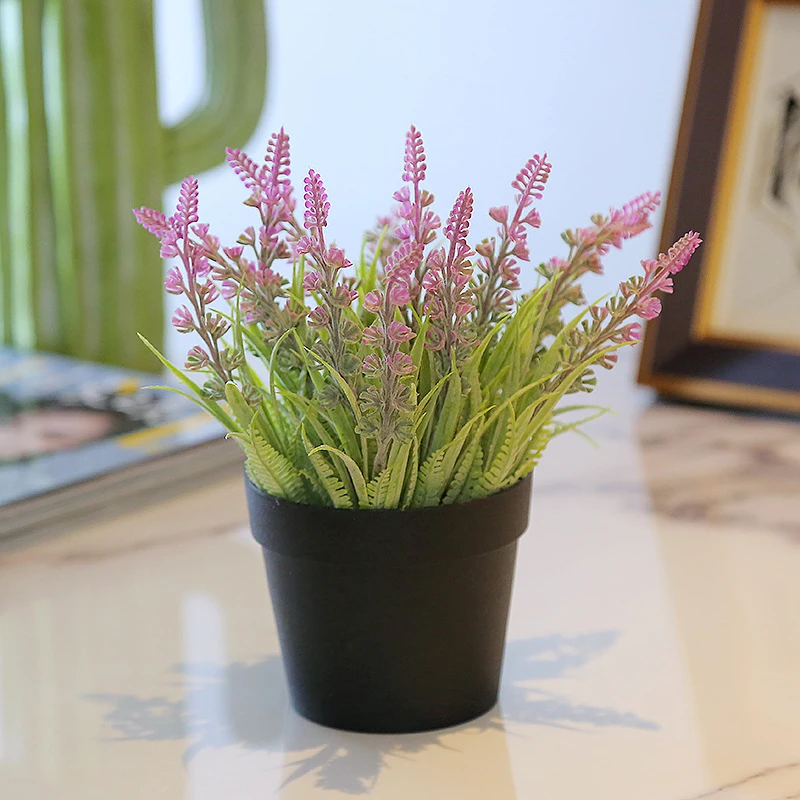 Fy036 simulación flor lavanda pequeña maceta casa flores artificiales de  decoración macetas de visualización en escritorio en planta de simulación  de bonsai|Flores artificiales y secas| - AliExpress