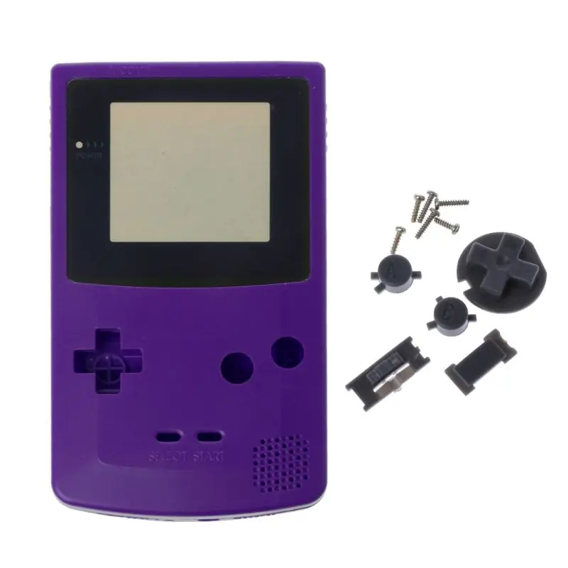 Полный Корпус чехол Обложка для Nintendo Game Boy Цвет GBC ремонтная часть Корпус в виде ракушки пакет U50D - Цвет: Фиолетовый