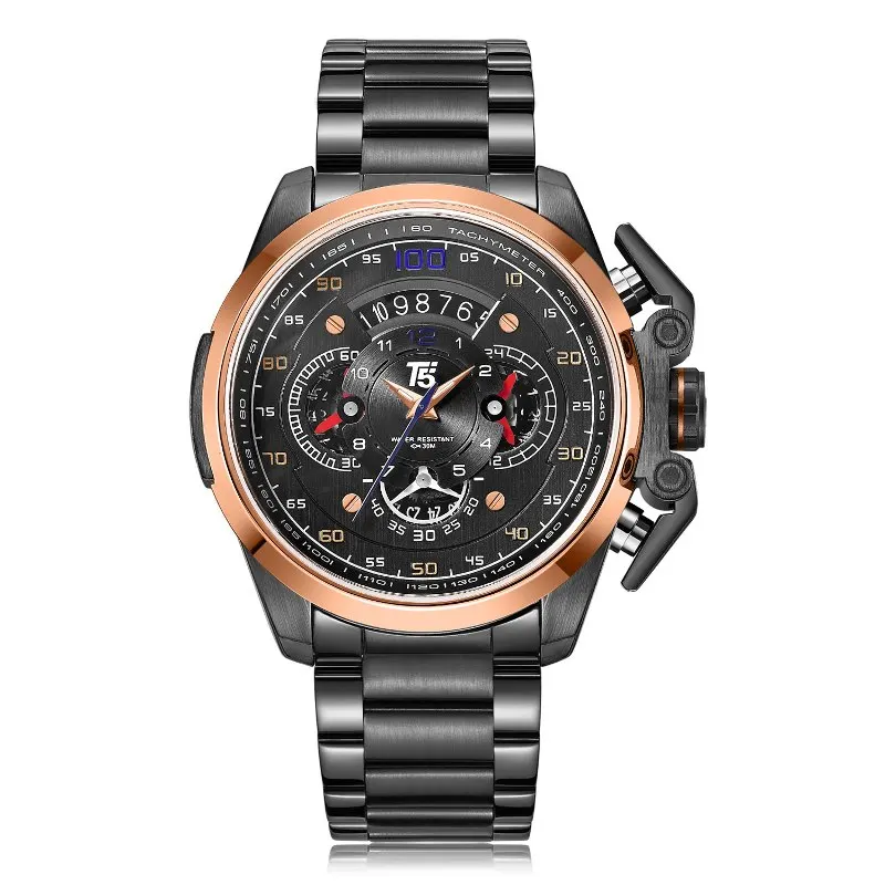  Luxury Brand Rose Gold Male Military Quartz Sport Wrist Watch Men Chronograph Waterproof Mens Watch