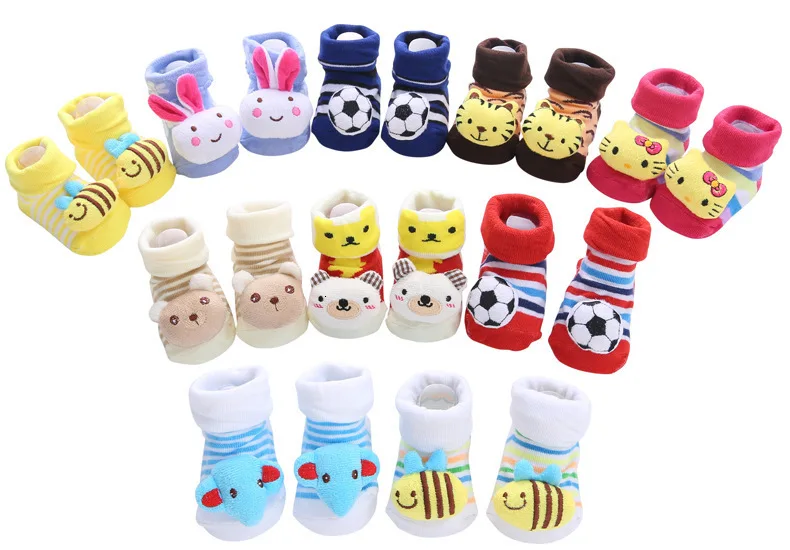 Носки-тапочки; нескользящие хлопковые тапочки с рисунками животных для новорожденных; обувь унисекс; домашняя обувь для малышей