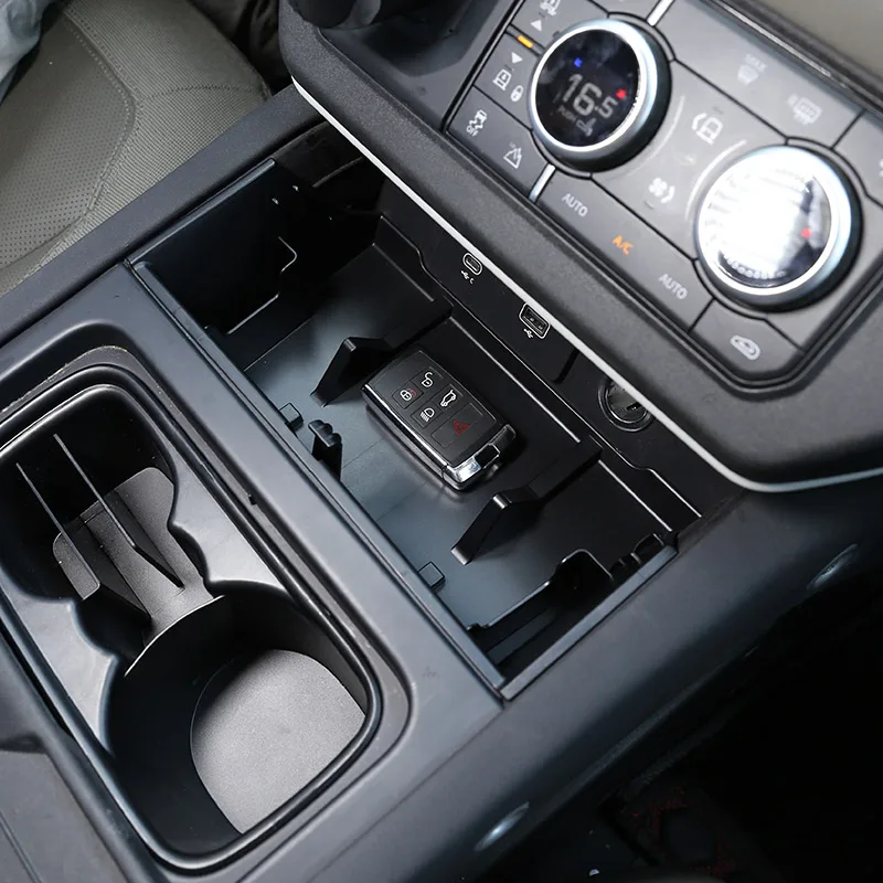 NEW!!!Black ABS For Land Rover Defender 90 110 2020-2024 Car Styling ABS Black Car Central Storage Box Phone Box Car Accessories - 3