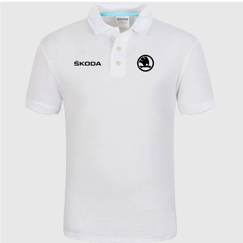 Высокое качество, логотип crocodil Skoda, логотип Polo, классический бренд, Мужская рубашка поло, мужская повседневная однотонная хлопковая рубашка поло с коротким рукавом