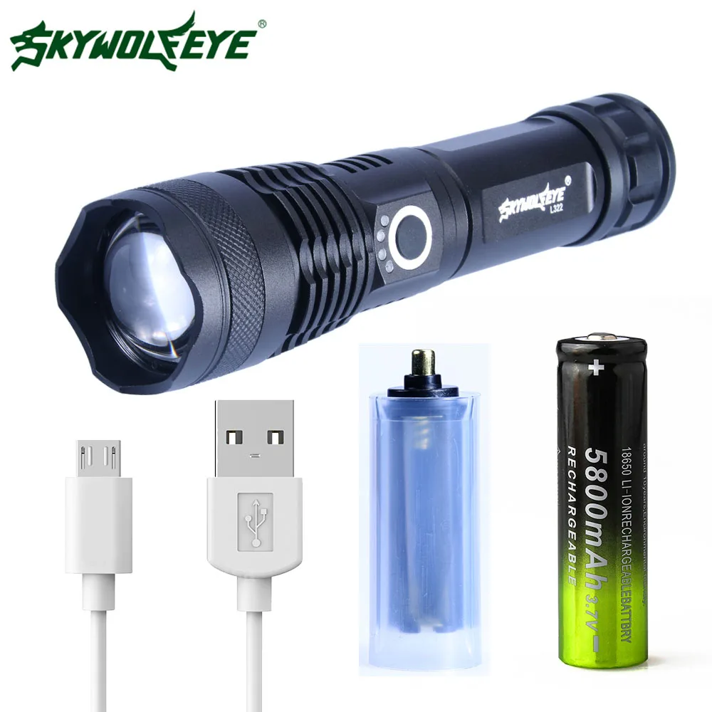 Мощный светодиодный фонарик xhp50.2 самый лучший с 5 режимами фонафонарь usb и зумом