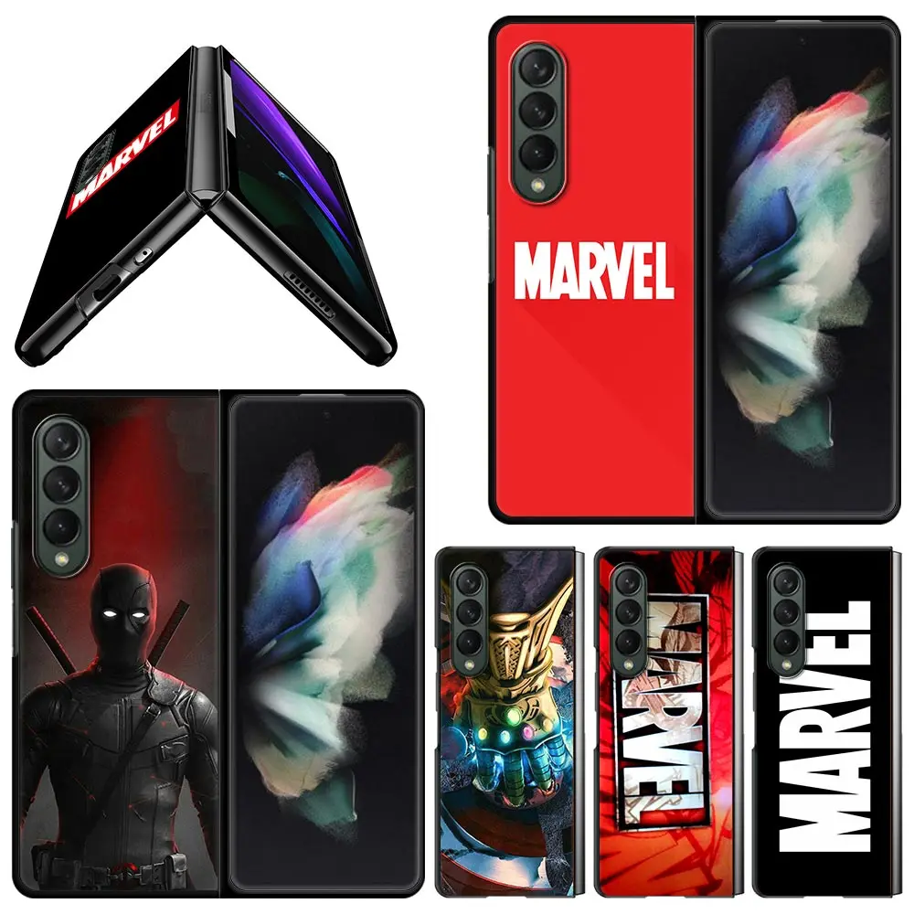 Smartphone Case For Samsung Z Fold3 5G Cases Black Hard Coque for Galaxy zfold3 Fold 3 Cover Marvel Avengers Comics | Мобильные