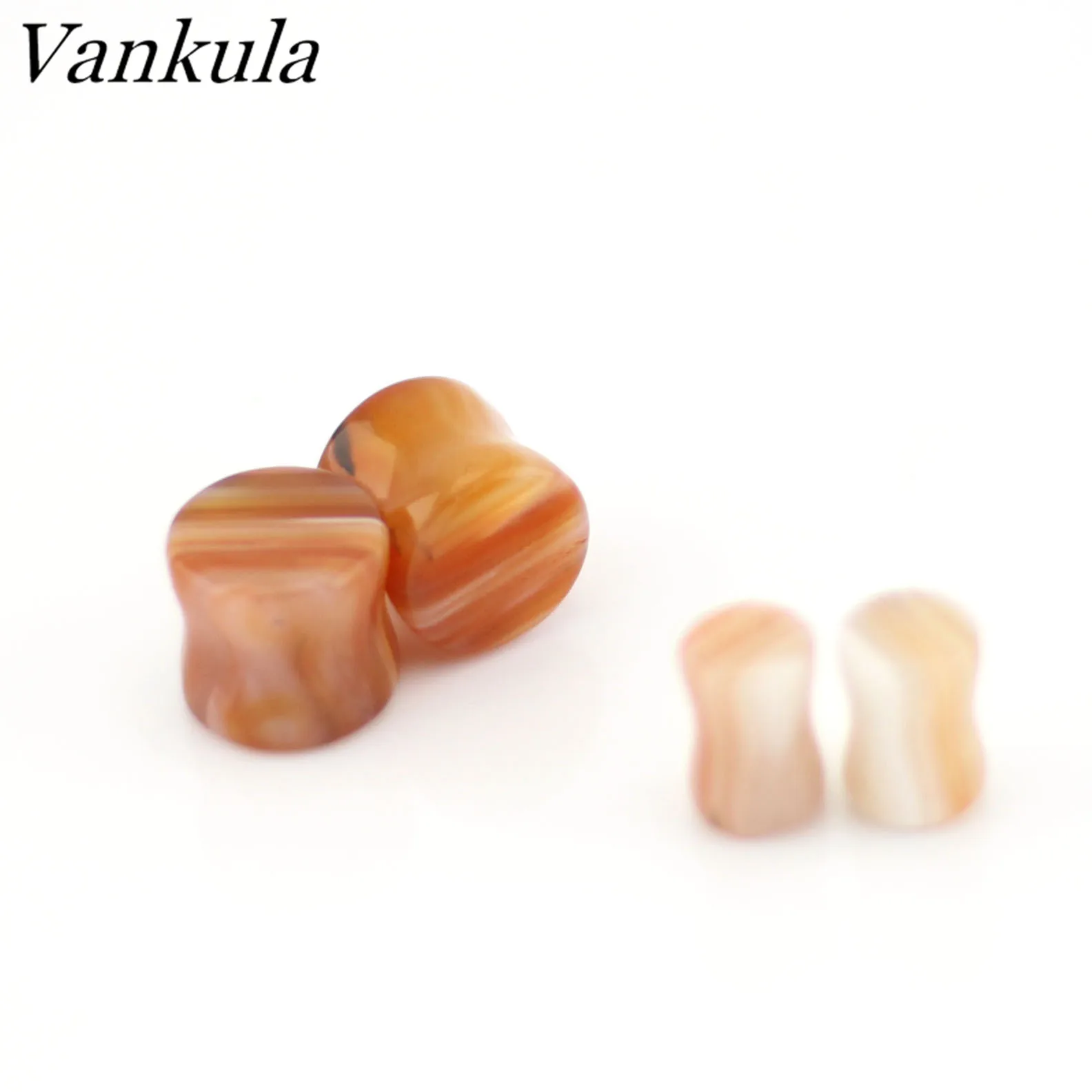 

Vankula 2pcs Natural Stone Ear Tunnel Plug Piercing Ring Expender Red Silk Fashion Body Piercing Jewelry Earring Gift