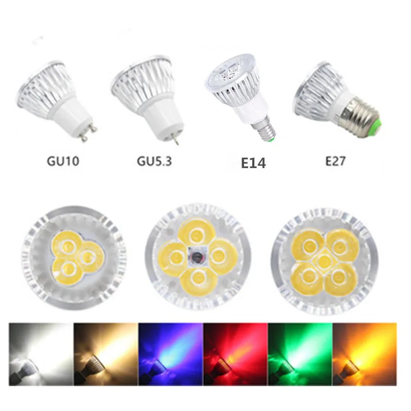Dimmable GU10/MR16 3W 6W 9W RED/BLUE/GREEN/WARM/COOL White LED Colour Light Bulb 