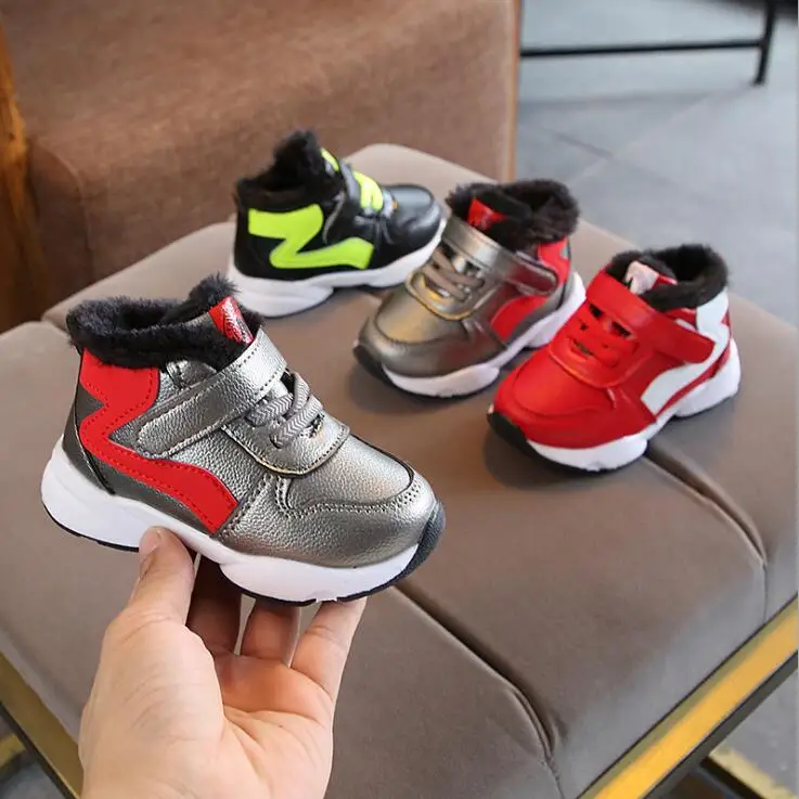 

New Winter Snow Boots Children Boys Girls Warm Boots Baby Toddler Shoes Kids Plush Sneakers Size 21-30