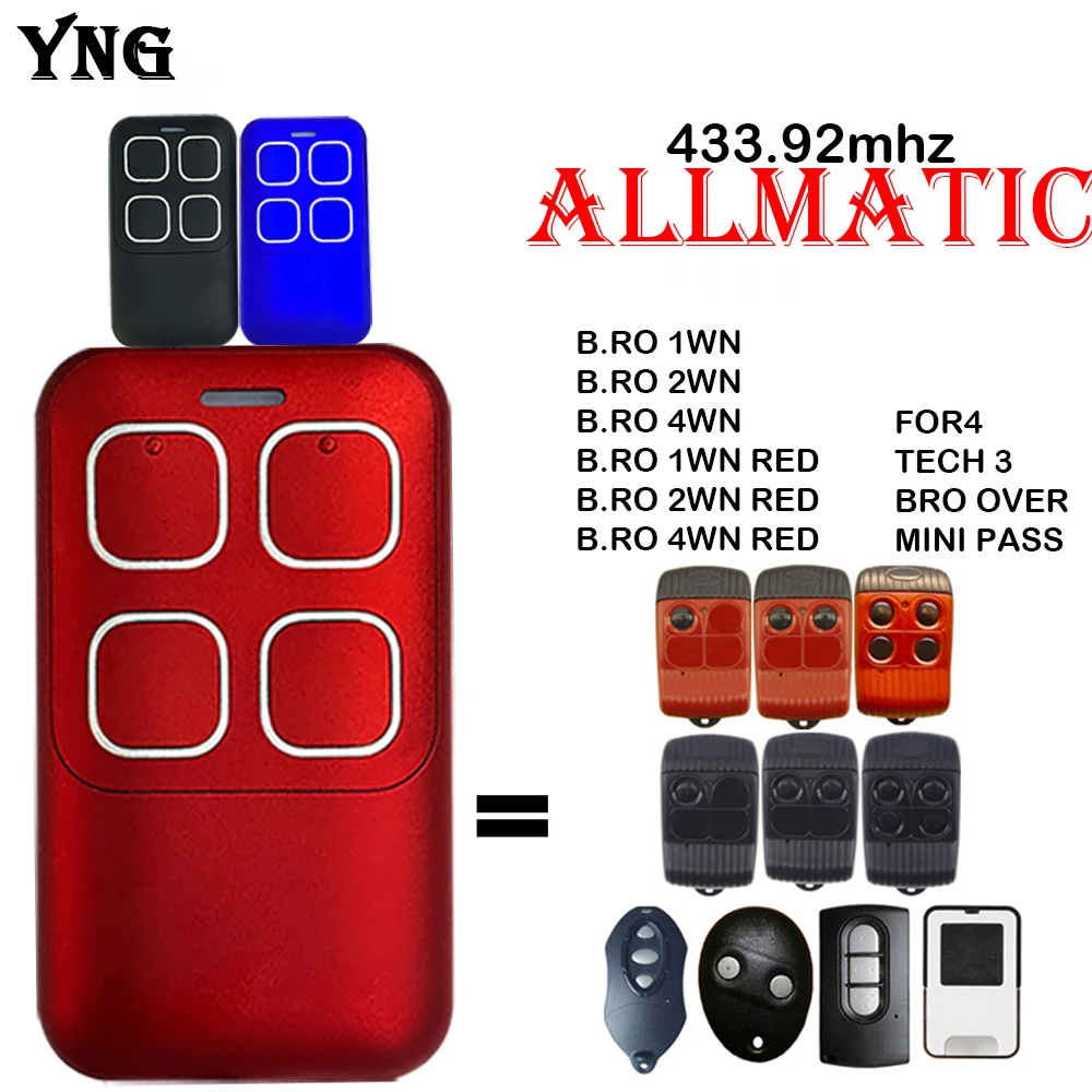 Для ALLMATIC коричневый коричнево-красный PASS MINIFASS TECH3 FOR4 433 МГц дистанционное