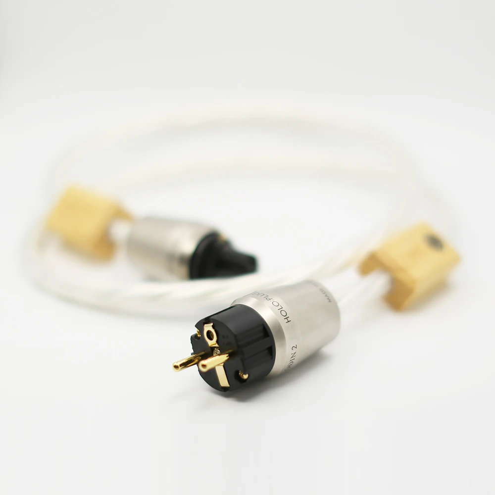 Бесплатная доставка аудиокабель питания высшего качества Hifi с позолоченным