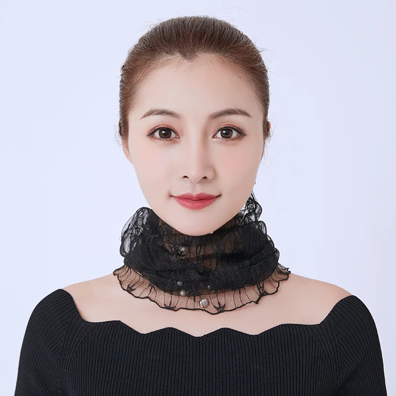 

Net Red Scarf Women Wild Fashion Decorative Lace New Spring Summer Multifunctional Striped Lace Headband Scarf Cosplay Scarf