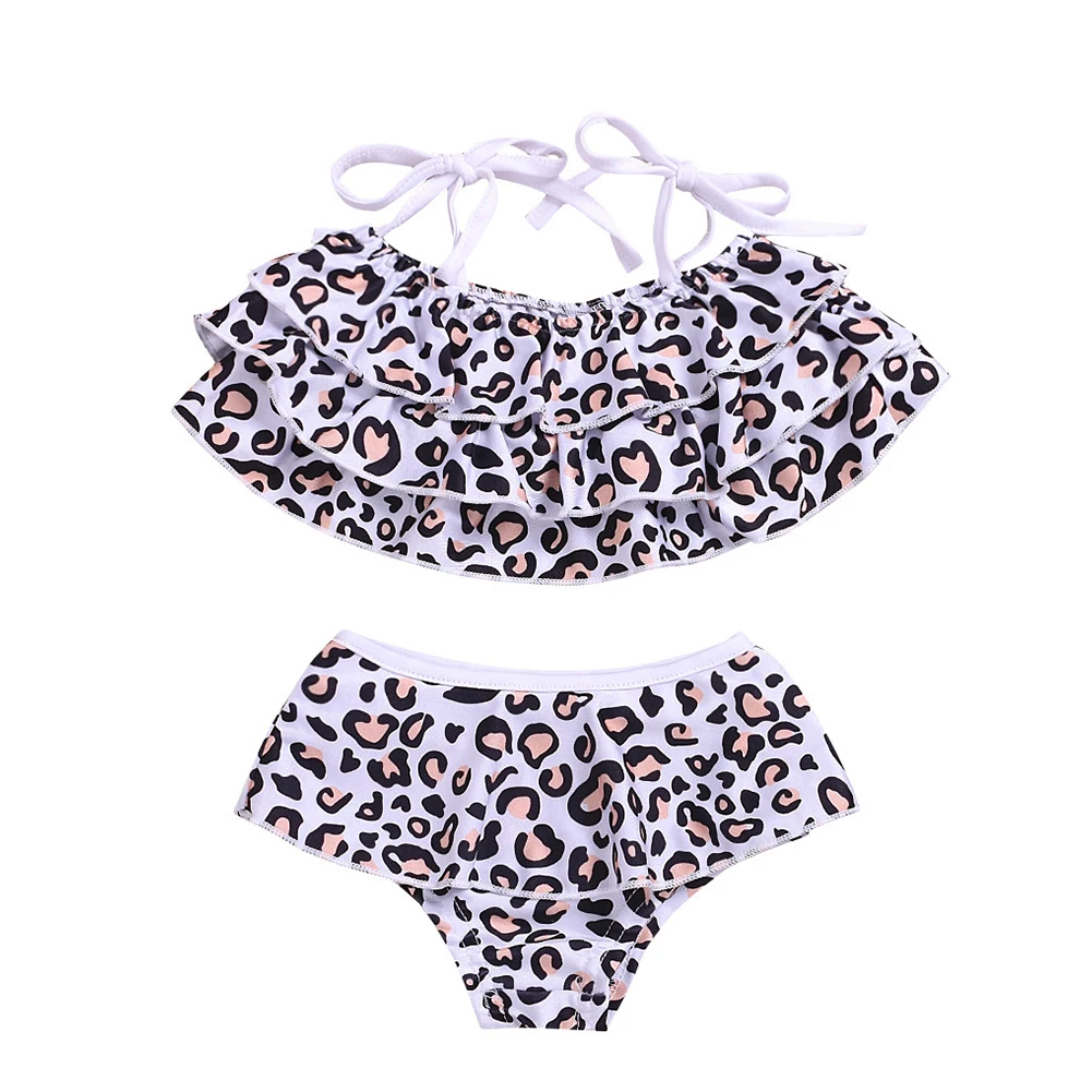 

Top Briefs Strapless Beach Short Mother Daughter Fabala Lace Up Swimwear Leopard Print Sexy Summer Bikini Set Parent-child