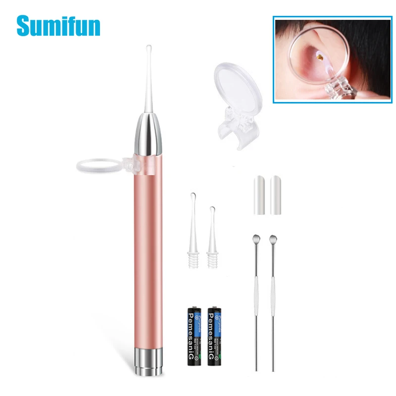 

10Pcs/set LED Ear Wax Picker Stainless Steel Earpick Wax Remover Curette Ear Pick Cleaner Ear Cleaner Spoon Care Ear Clean Tool