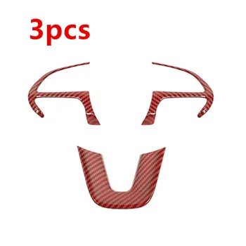 

3pcs Carbon Fiber Style Steering Wheel Cover Trim Red For Dodge Challenger/Charger 2015-2019 Made Of High Quality Material