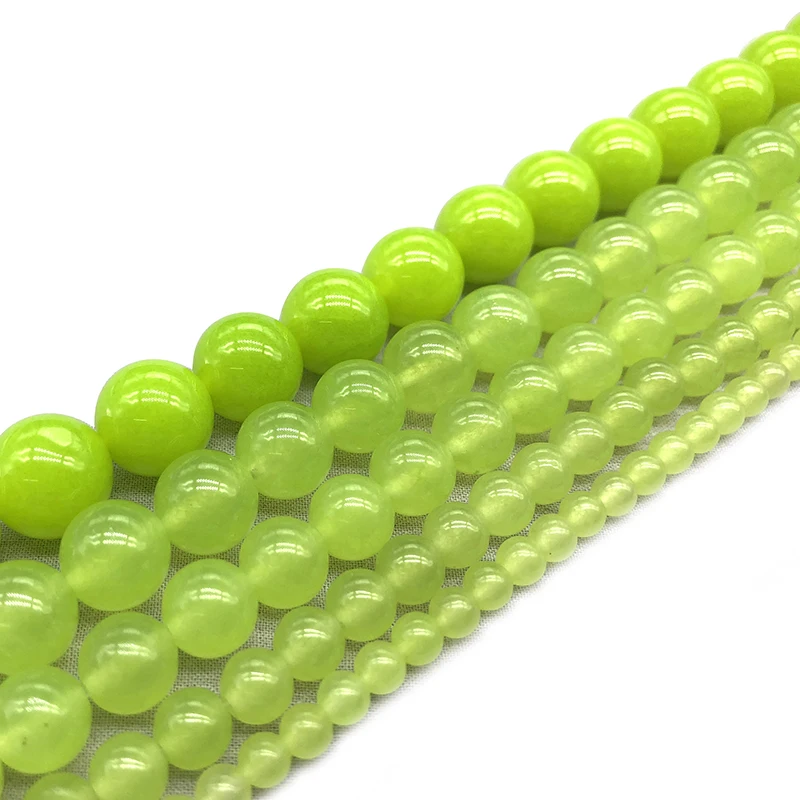 Natural Olive Green Chalcedony Stone Round Loose Crystal Beads for Jewelry Making Bracelet 15&quotinch Pick Size 4 6 8 10 12mm | Украшения