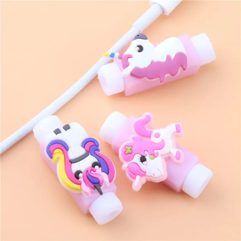 2Pcs Funny My Little Pony Cartoon Cable Protector For iPhone USB Charging Cable Cute Data Line Cord Protector Cable Winder Cover