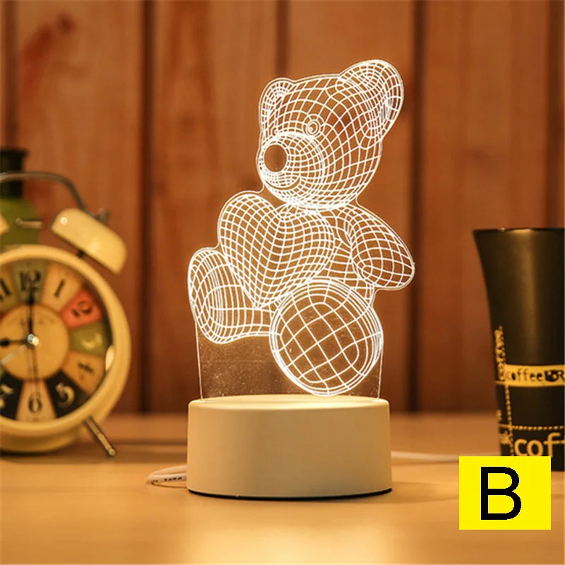 Мультфильм ночник 3D светодиодный USB мечта мягкий свет настольный ночник горячая распродажа
