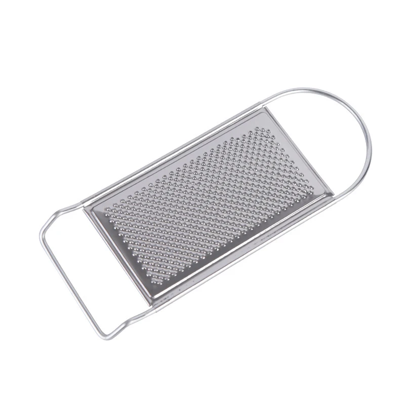 Stainless Steel No Skid Bottom Flat Grater Handheld Garlic Grater Kitchen Gadget for Ginger Soft Handle Kitchen Tools Gadgets LB