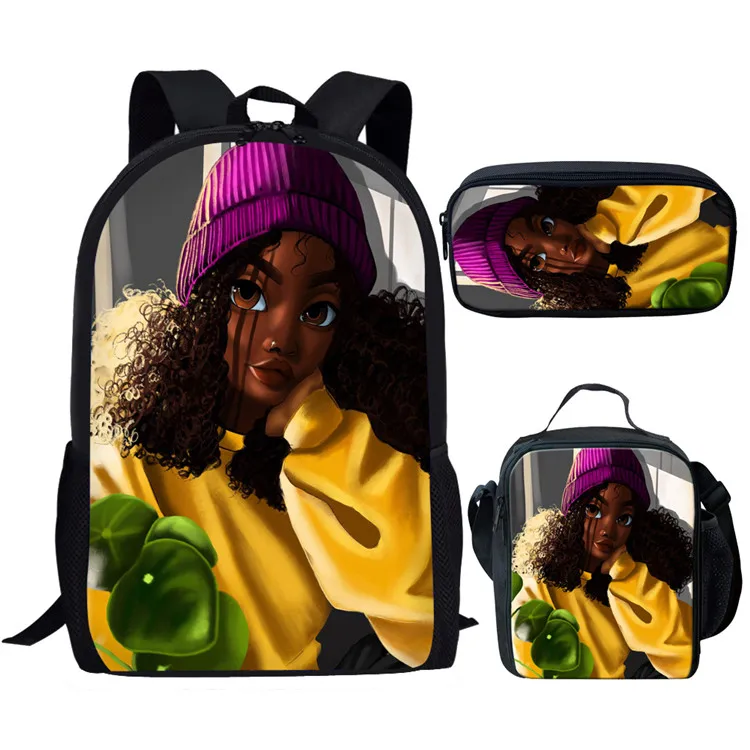 Nopersonality детские школьные сумки для детей черная девочка волшебный афро женский с принтом портфели для подростков школьный рюкзак Mochila - Цвет: Z5183CGK