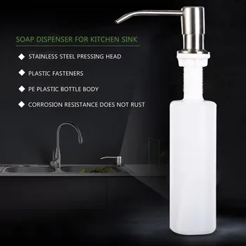 

Sink Liquid Soap Container 300ml Sink Sanitizer Pump Bottle Stainless Steel Kitchen Soap Dispensers Household Supplies