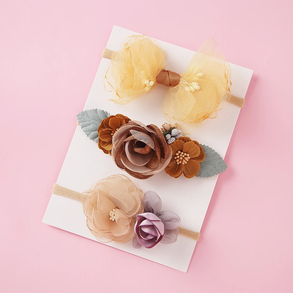 3 шт./компл. милые модные Комбинированные цветочные нейлоновые аксессуары для