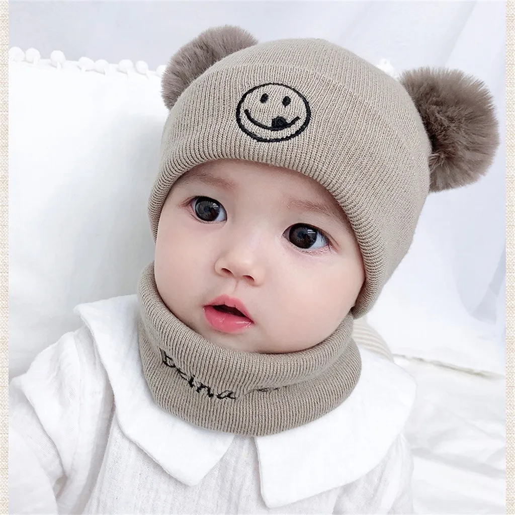 Детская шапочка для новорожденных; зимняя одежда для детей ясельного возраста; детская шапка с маленькими пушистыми помпончиками для шерстяная шляпа комплект из двух предметов, стильная футболка с изображением персонажей видеоигр шляпы сомбреро para ninos