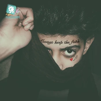

1 Sheet 2019 Hot Post Malone Face Temp Facial Tattoo Stickers Cool and Black Man and Couple Letter Design Waterproof Tattos