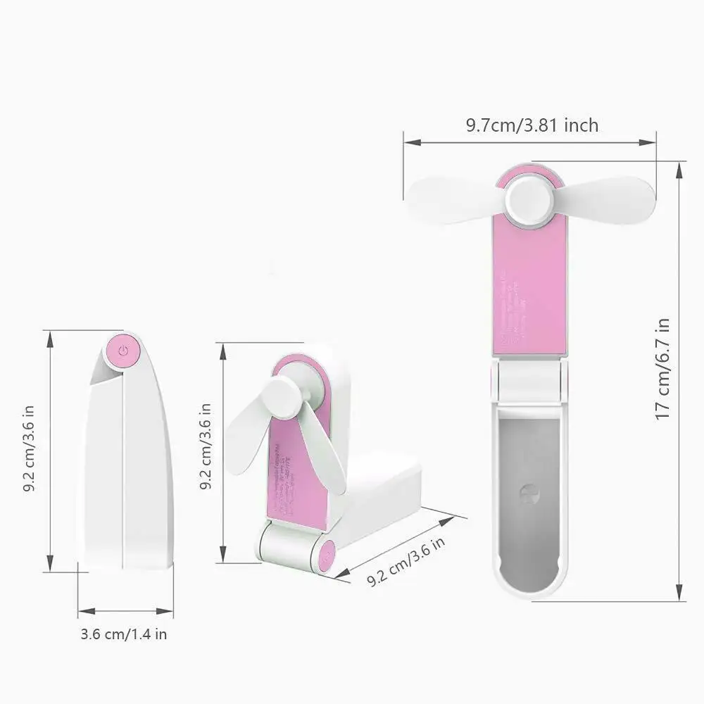 Mini Portable Hand-held Small Folding Desk Fan Cooler Cooling USB Rechargeable