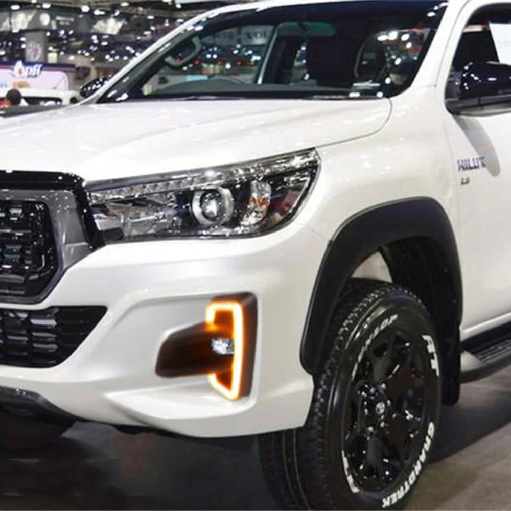 1 комплект для Toyota Hilux Revo Rocco 2018 2019 DRL светодиодсветодиодный дневные ходовые огни
