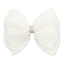 White Pearl Hair Bows With Hair Clips For Girls Kids Boutique Layers Bling Rhinestone Center Bows Hairpins Hair Accessories