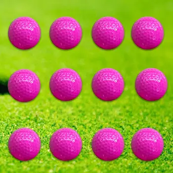 

12Pcs Indoor Outdoor Golf Beginner Practice Golf Ball Rose Red Soft Elastic Golf Training Ball Training Aid Sport Accessories