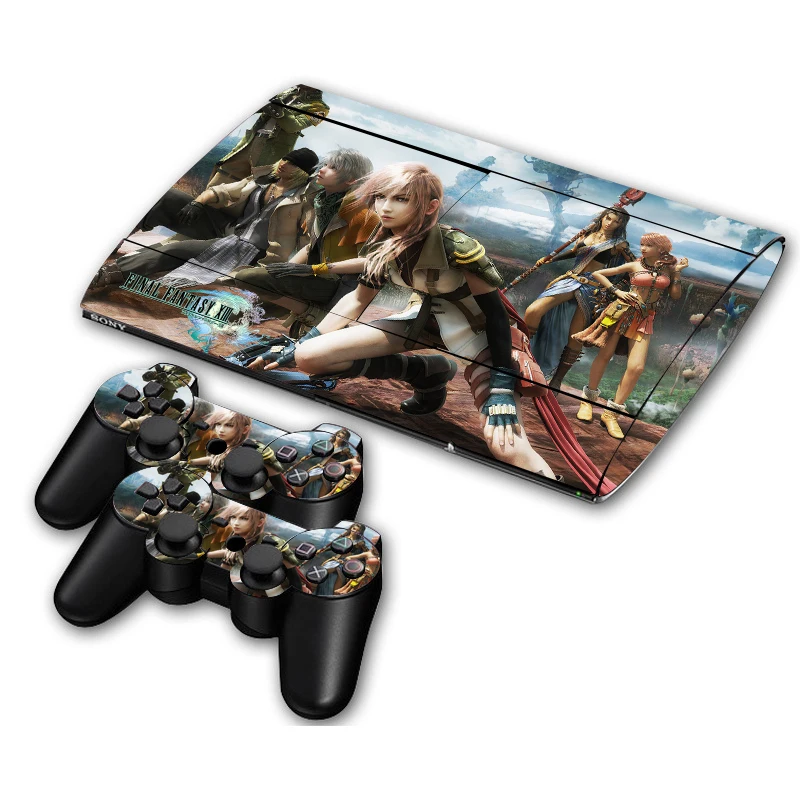 Наклейка для PS3 Slim Playstation 3 игровая консоль Skin Slim+ 2 шт скины для PS3 Slim контроллеры аксессуары