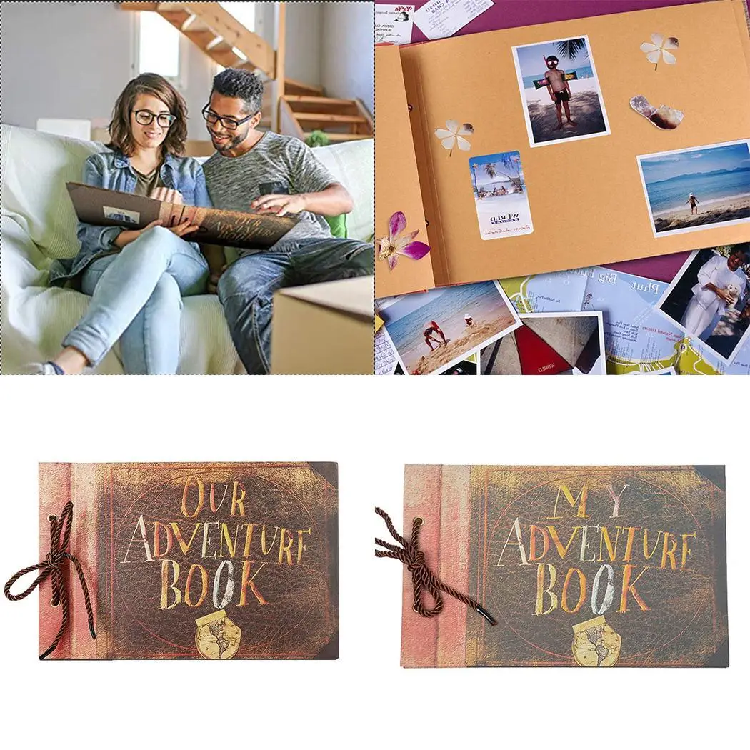 Альбом в стиле ретро для скрапбукинга на шнуровке DIY Photo 40, как показано на картинке, альбом с принтами, Подарочная паста