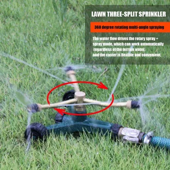 

3 Arm Multifunction Lawn Sprinkler Tool Anti-Corrosion Caster Revolving 360 Degree Rotate Garden Adjustable Nozzle Irrigation